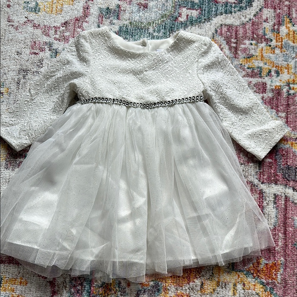 Elegant White Baby Dress with Tulle Skirt